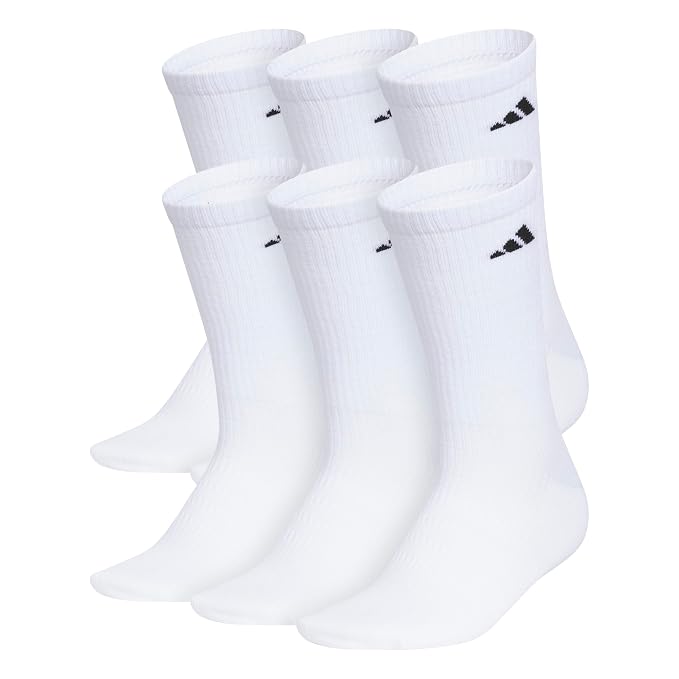 adidas Men's Superlite Crew Socks (6 Pairs) Lightweight & Breathable