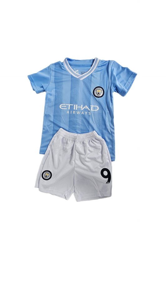 Manchester City Home Kids Uniforms Haaland