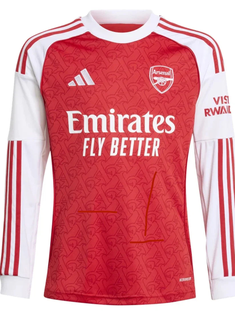 Arsenal Long Sleeve 2025/26 Home Jersey