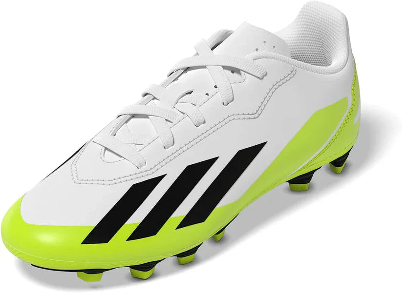 Kid's X Crazyfast.4 FG - White/Black/Lucid Lemon