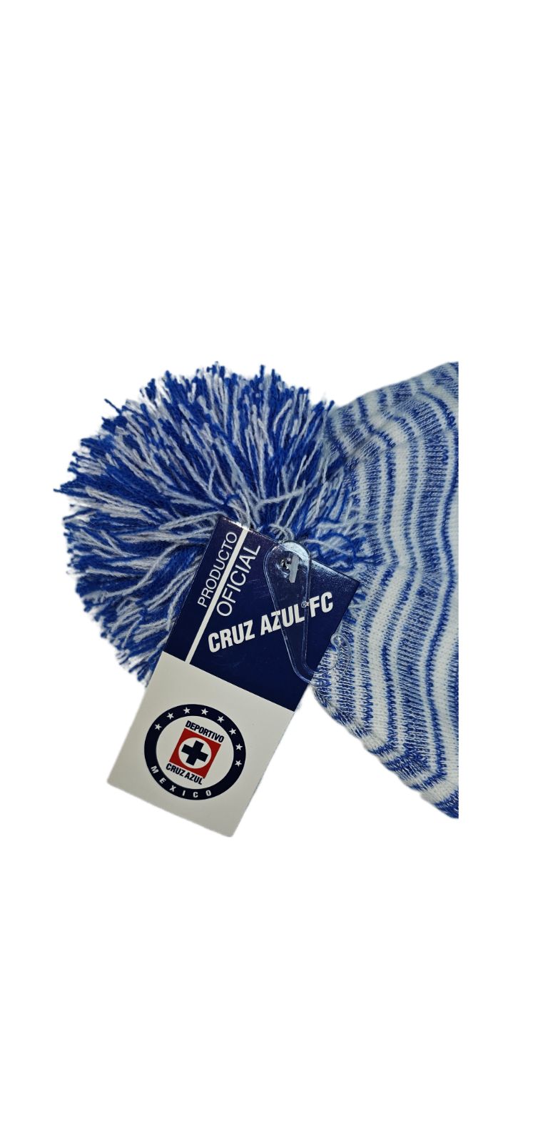 Cruz Azul official licensed adult winter soccer beanie Pom Pom Blue